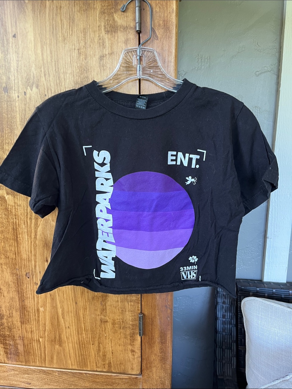 Waterparks the band Black Graphic Crop Tee small